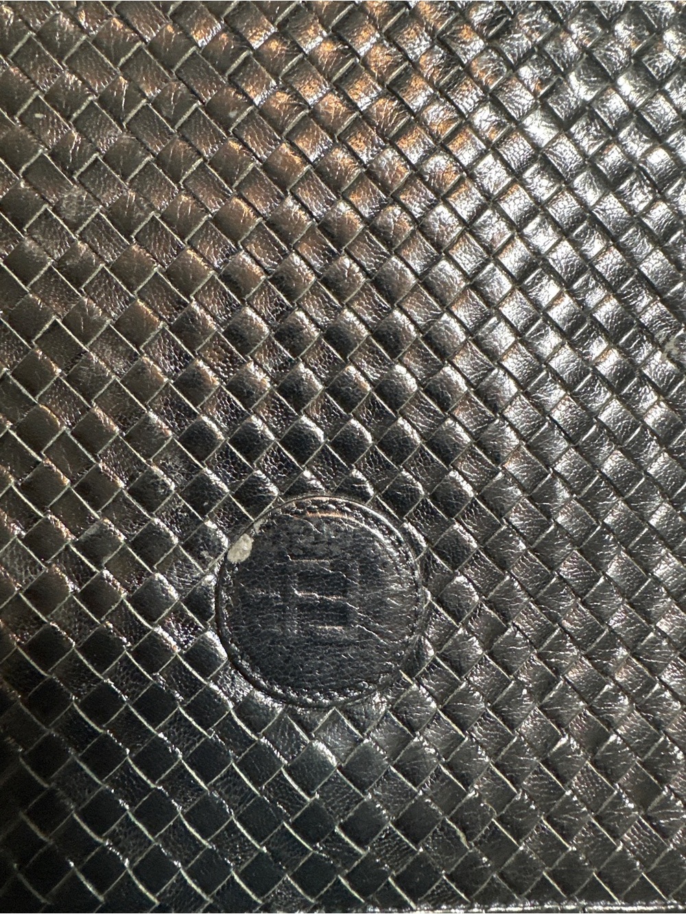 Vintage Fendi Shoulder Crossbody Bag - Black - Woven Leather - Snap Closure !! - Picture 10 of 14